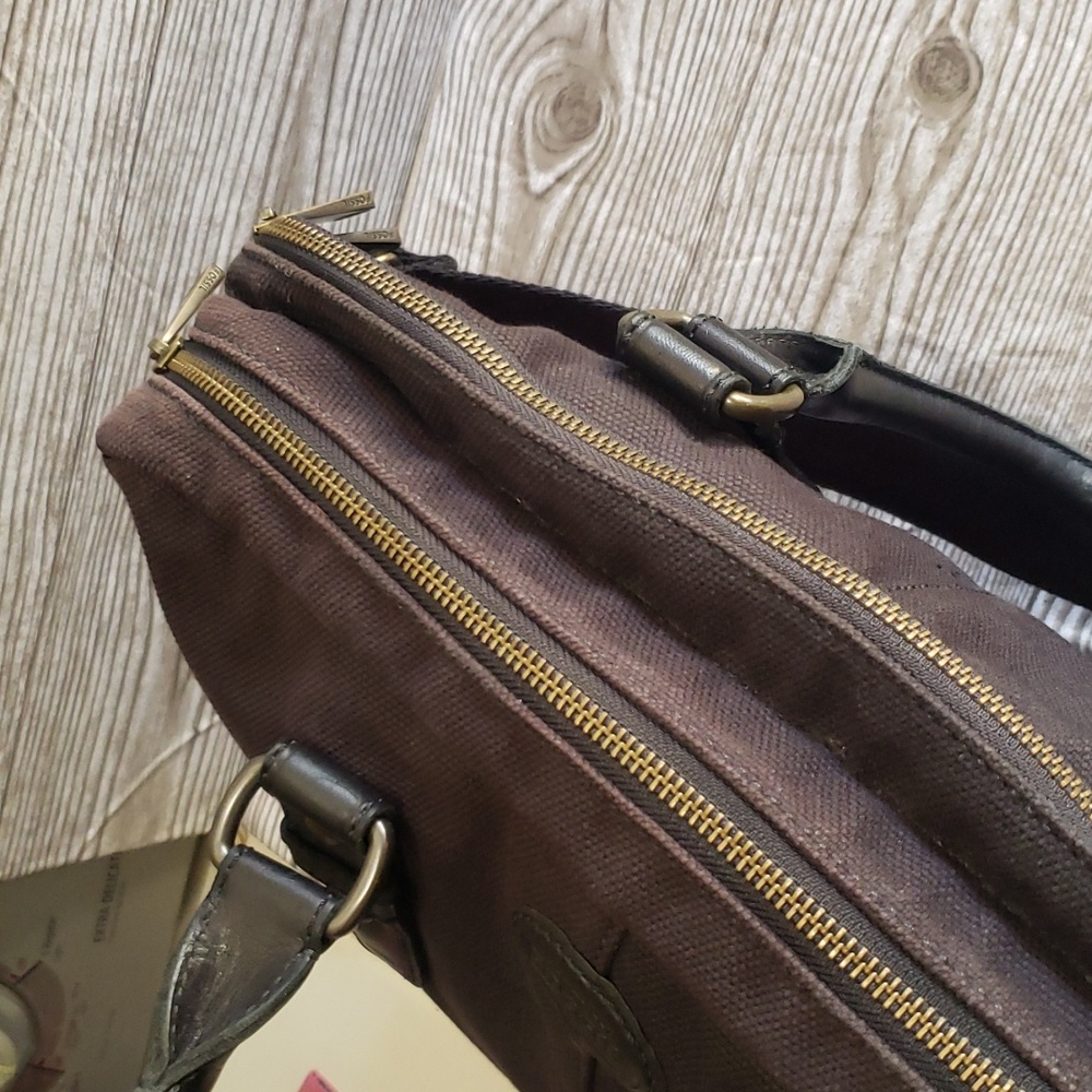 Fossil Black Canvas Messages Bag - image 7